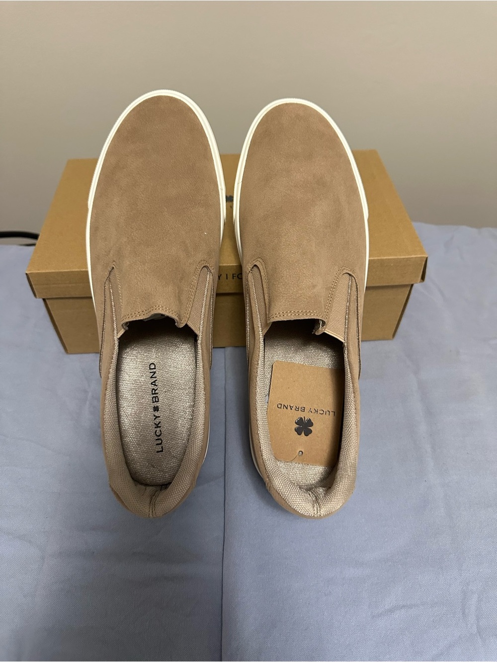 Lucky Brand Men’s Slip-On Loafers in Taupe